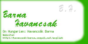barna havancsak business card